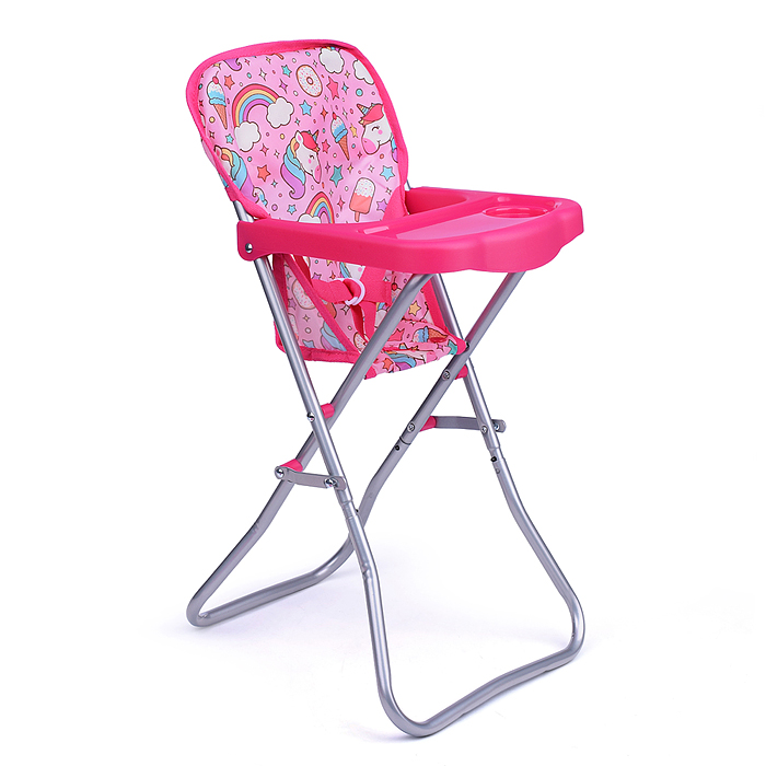 Набор аксессуаров для кукол 9007 (стульчик для кормления, манеж, переноска, сумка) единорожка