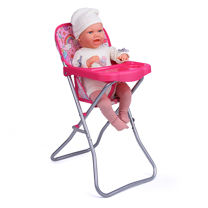 Набор аксессуаров для кукол 9007 (стульчик для кормления, манеж, переноска, сумка) единорожка