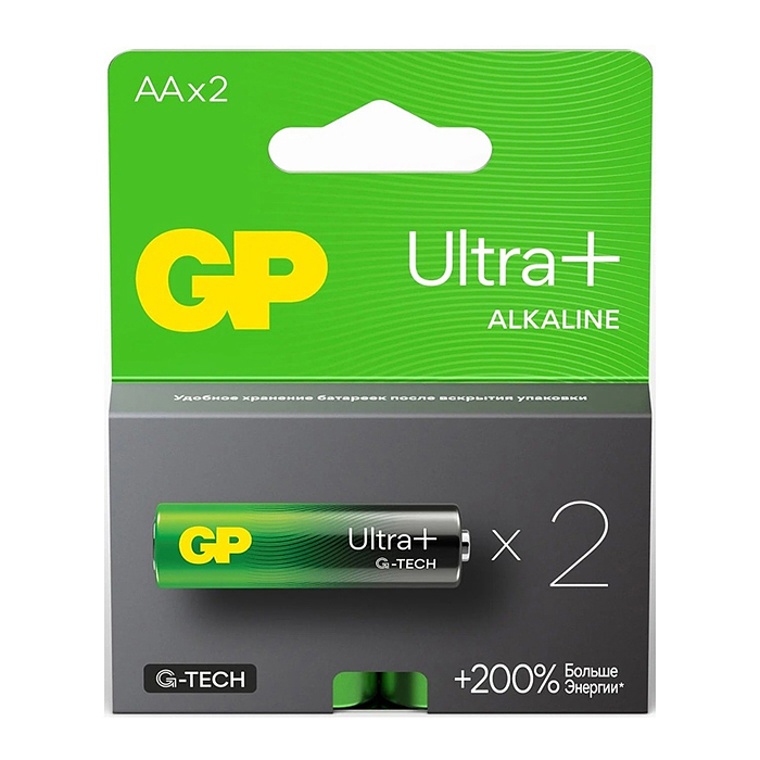 Батарейки алкалиновые GP Ultra Plus GP15AUPA21-2CRSB2 G-TECH LR6 BL2