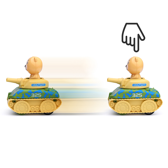 Танк 819-1 с мишкой, в ассортименте, в коробке