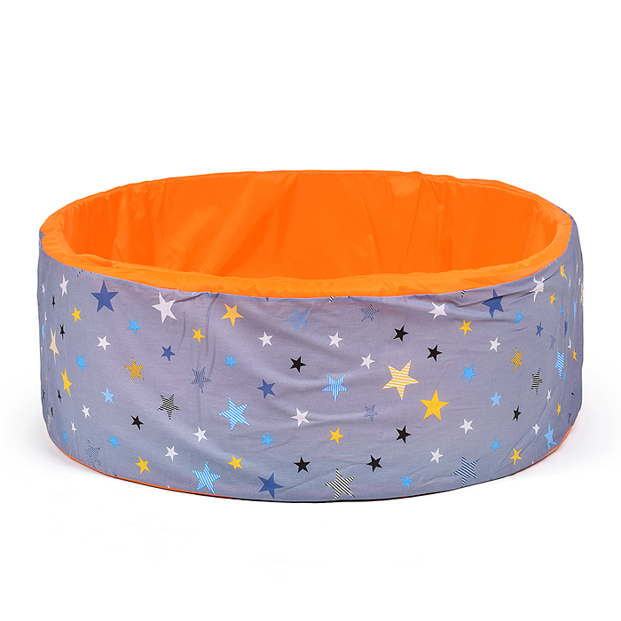 Сухой бассейн "Серые звезды/оранжевые" (100см х 30см)