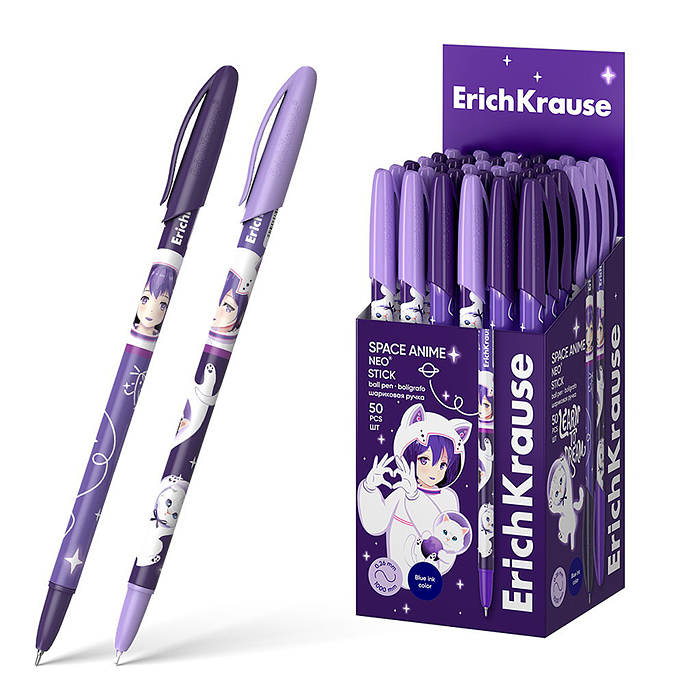 Ручка шариковая Neo® Stick Space Anime 0.7,  Super Glide Technology, цвет чернил синий (