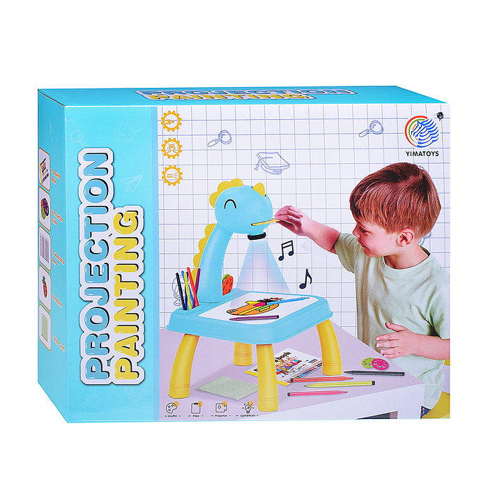 Фото к товару Доска для рисования YM2021-7 "Дракончик" с проектором, в коробке Доска для рисования YM2021-7 "Дракончик" с проектором, в коробке