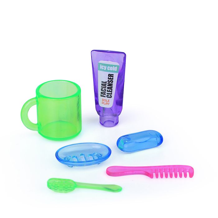 Набор мебели для кукол 818-336 "Прачечная с душевой" на батарейках, розовая, в коробке