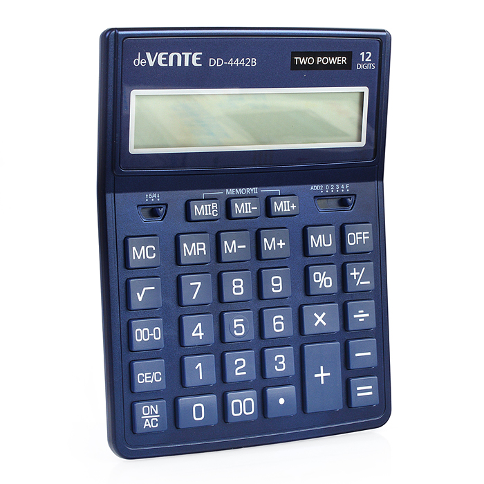 Калькулятор настольный, 155x204x33 мм, 12 разрядный, двойное питание, двойная пам