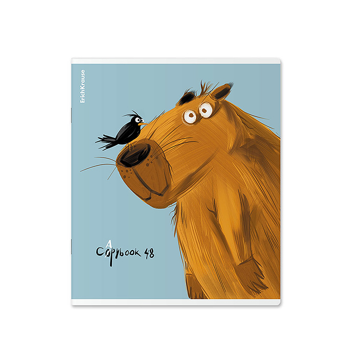 Тетрадь 48 л. клетка, "Happy Capy" 