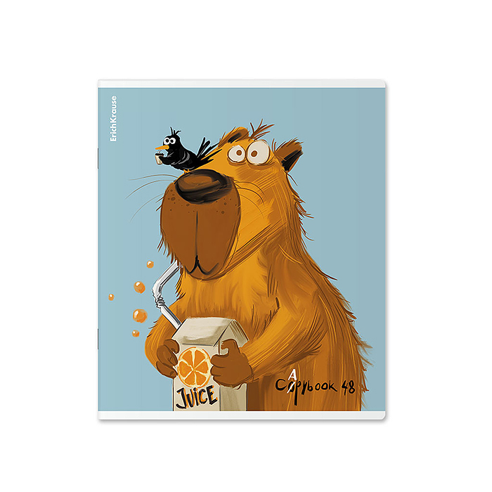 Тетрадь 48 л. клетка, "Happy Capy" 