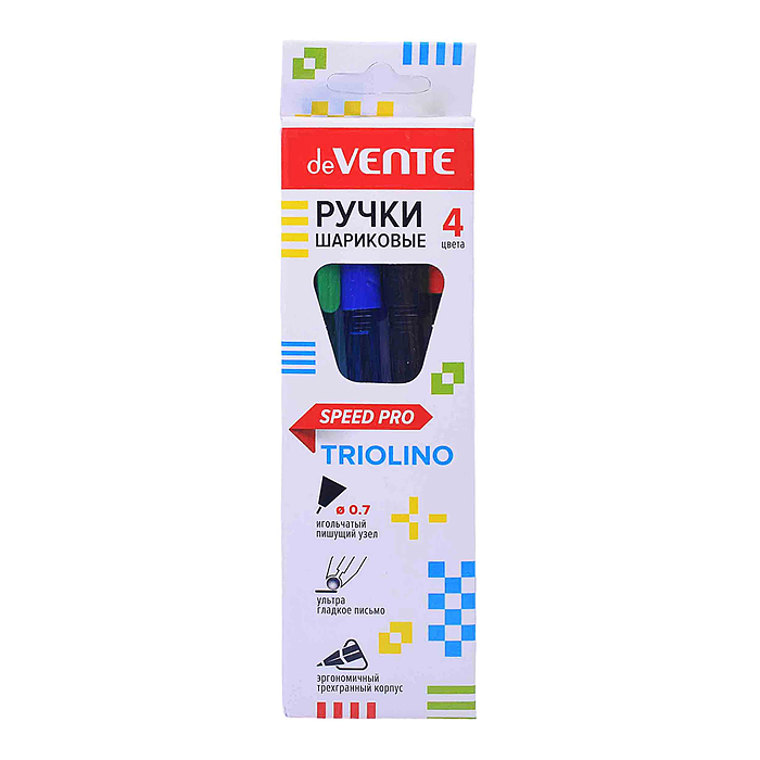 Набор ручек шариковых "Triolino Translucent" 04 цвета, серия Speed Pro, d=0,7 мм, ультра гл