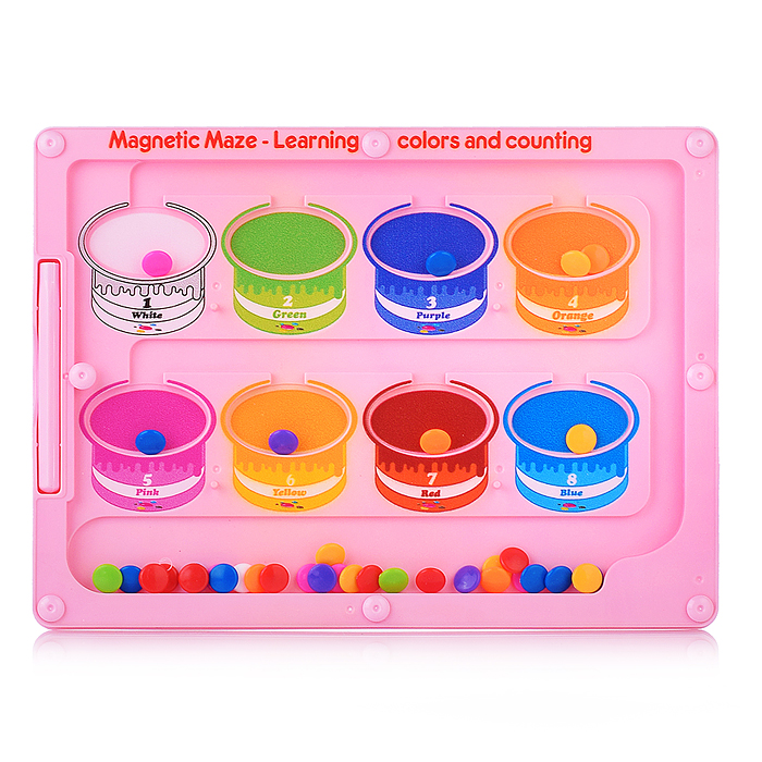 Фото к товару Сортер 666 "Цветные шарики" магнитные, цвет розовый, в коробке Сортер 666 "Цветные шарики" магнитные, цвет розовый, в коробке