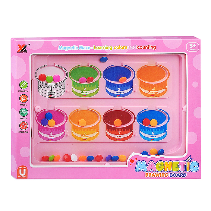 Фото к товару Сортер 666 "Цветные шарики" магнитные, цвет розовый, в коробке Сортер 666 "Цветные шарики" магнитные, цвет розовый, в коробке