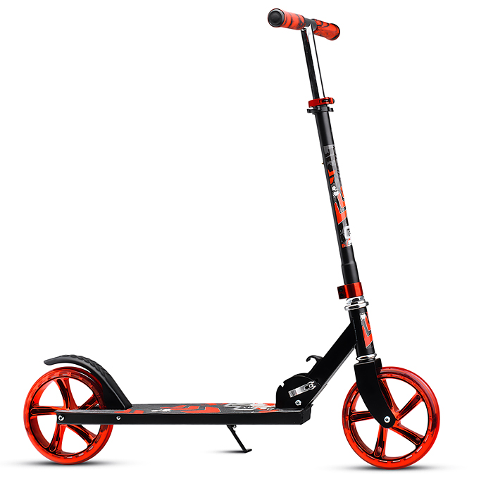 Самокат U012004Y 2-х кол., красный, d 200 мм., PU, в коробке