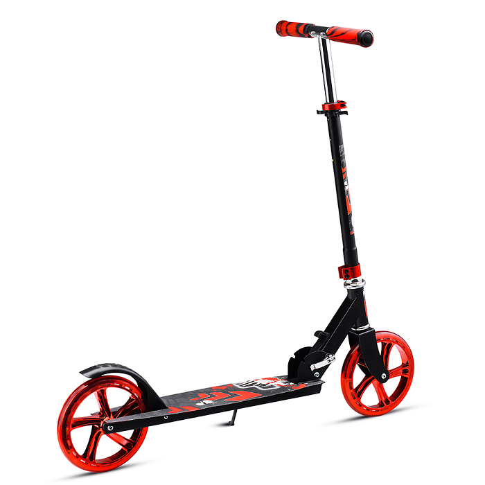 Самокат U012004Y 2-х кол., красный, d 200 мм., PU, в коробке