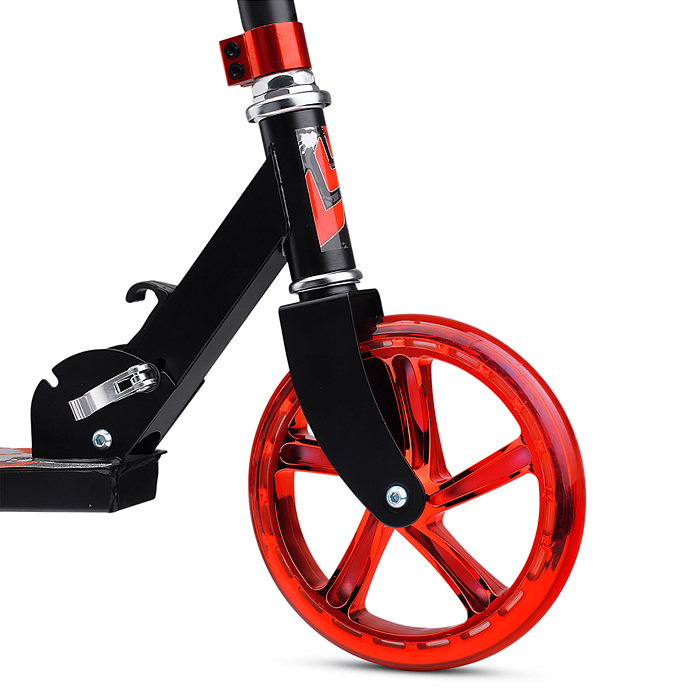 Самокат U012004Y 2-х кол., красный, d 200 мм., PU, в коробке