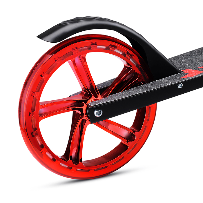 Самокат U012004Y 2-х кол., красный, d 200 мм., PU, в коробке
