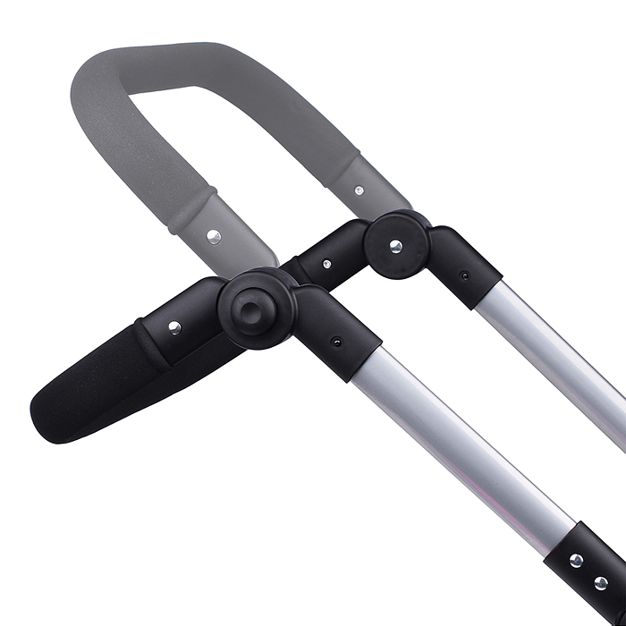 Коляска для кукол 9695A металлическая, регулируемая ручка, с корзиной, цвет розово-бородовый, в паке