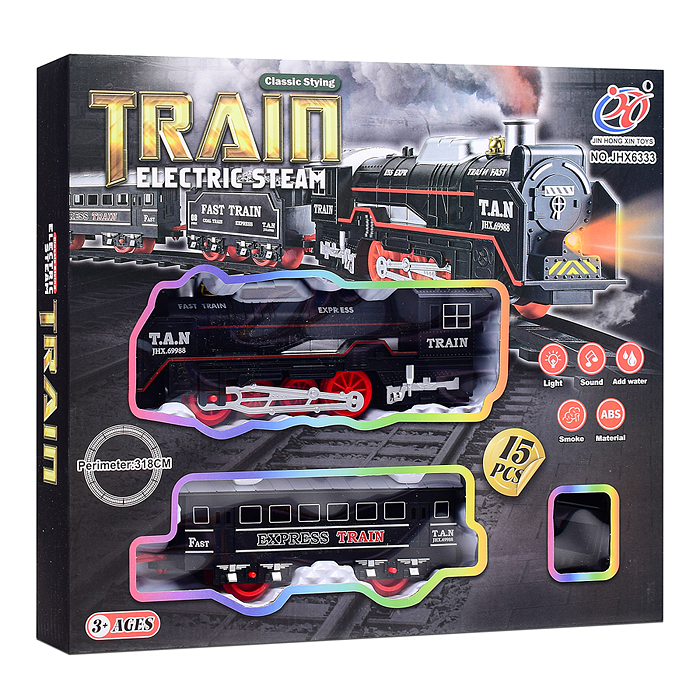 Железная дорога JHX6333 "Train electric steam-2" в коробке