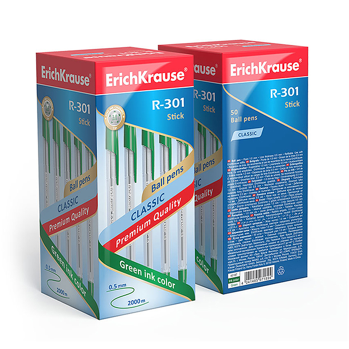 Фото к товару Ручка шариковая Stick Classic 1.0, цвет чернил зеленый Ручка шариковая Stick Classic 1.0, цвет чернил зеленый