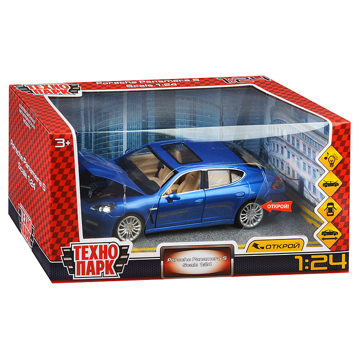 Машина металл Porsche panamera, 19 см, (двери, капот, багажник, свет-звук) 