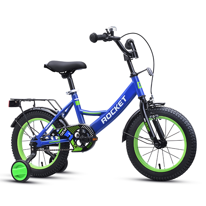 Велосипед 14" Rocket Gem, цвет синий/зеленый