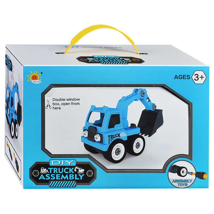 Конструктор 0591-10 "Экскаватор" с отверткой, в коробке