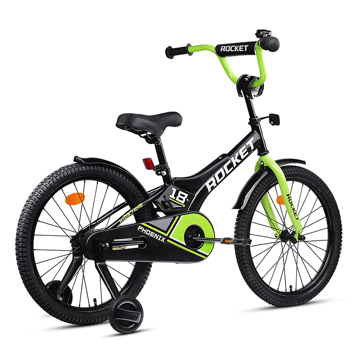 Велосипед 18" Rocket Phoenix, цвет черно/зеленый