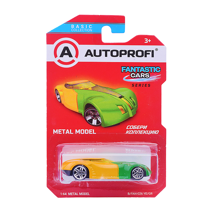Машинка коллекционная 1:64, Серия Fantastic Cars, желт./зеленый Машинка коллекционная 1:64, Серия Fantastic Cars, желт./зеленый