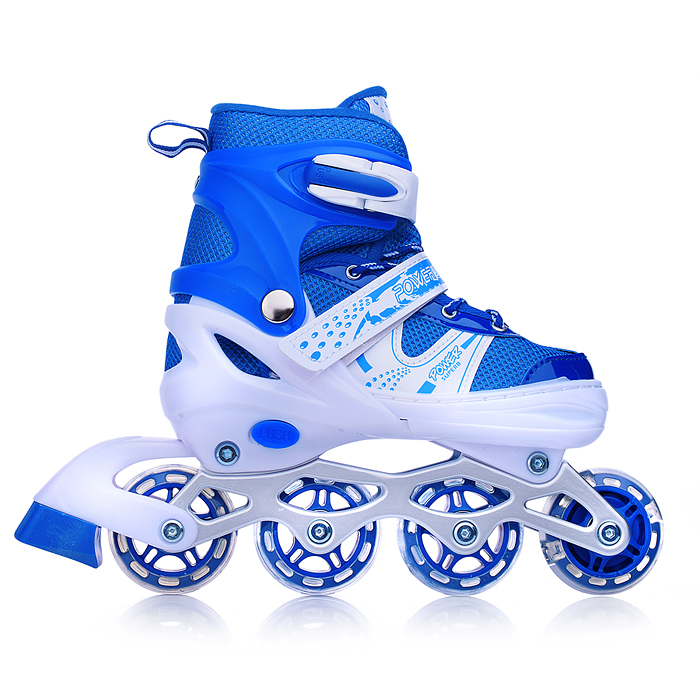 Ролики детские, размер S, синие (со шлемом и защитным снаряжением)