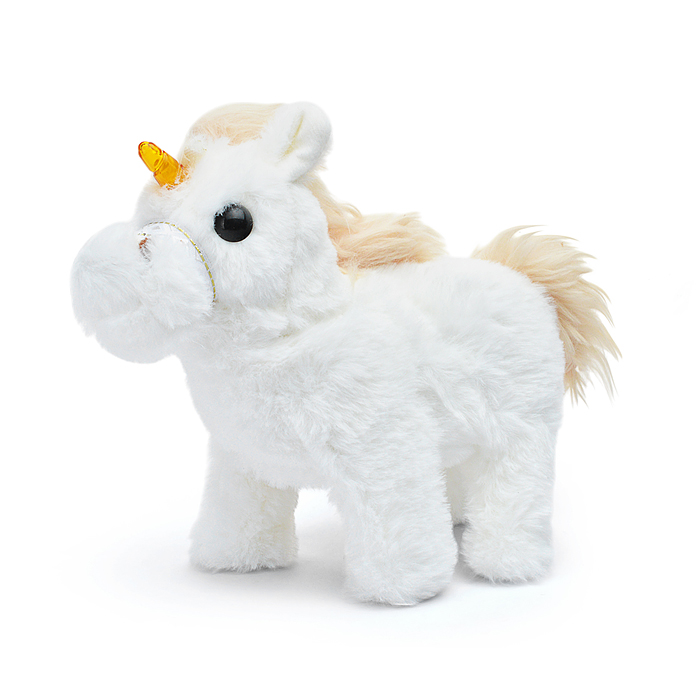 Мягкая игрушка 00-6143 "Лошадка-Единорожка" на батарейках, 22х18 см