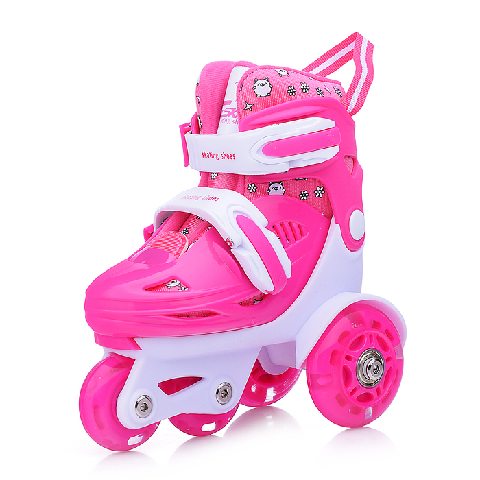 Фото к товару Ролики детские U011007Y размер S, розово-белые Ролики детские U011007Y размер S, розово-белые