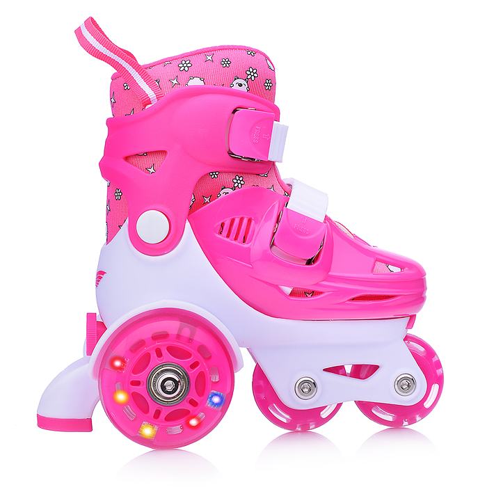 Фото к товару Ролики детские U011007Y размер S, розово-белые Ролики детские U011007Y размер S, розово-белые