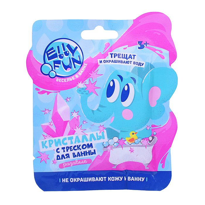 Кристаллы с треском Ellyfun 1 цв розовый 