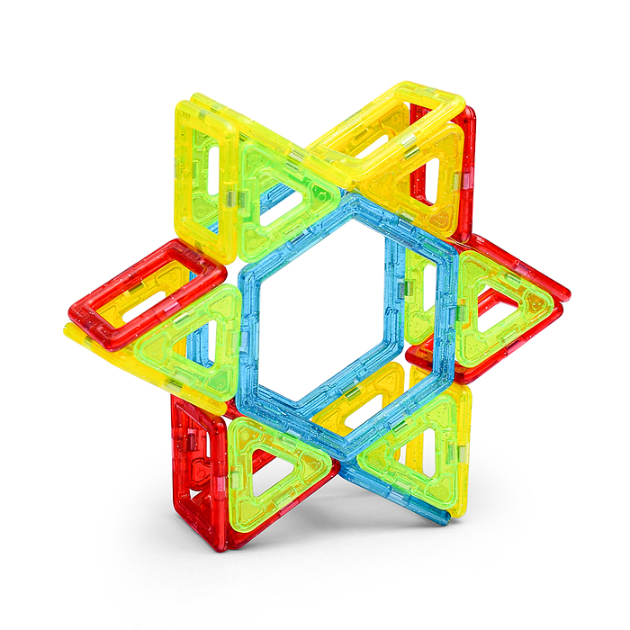 Конструктор магнитный MG0003-1 (размер деталей малый) 57 дет., в пакете