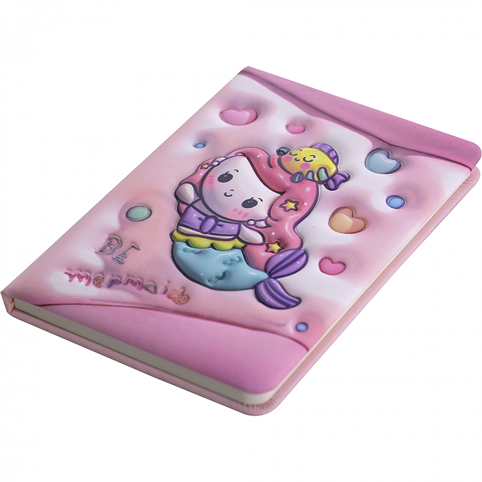 Подарочный блокнот 13,0 см * 18,0 см , 7БЦ, PU, поролон, конгрев, эффект 3D, 80л., линия, "