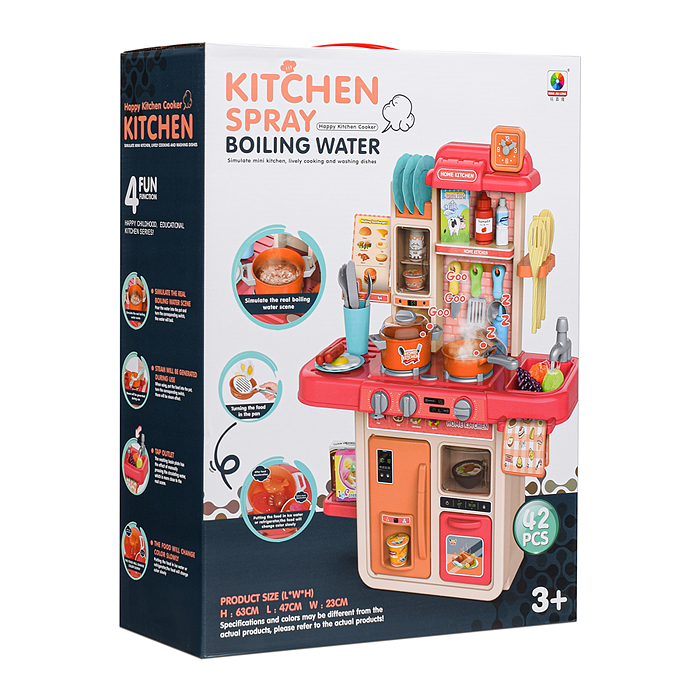 Игровой набор кухня MJL-909B "Маленький шеф" цвет розовый, в коробке