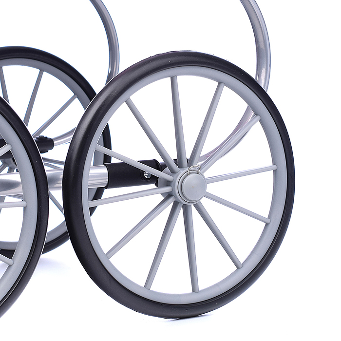 Коляска-люлька 9629 для кукол, металлическая, цвет розовые круги, в пакете