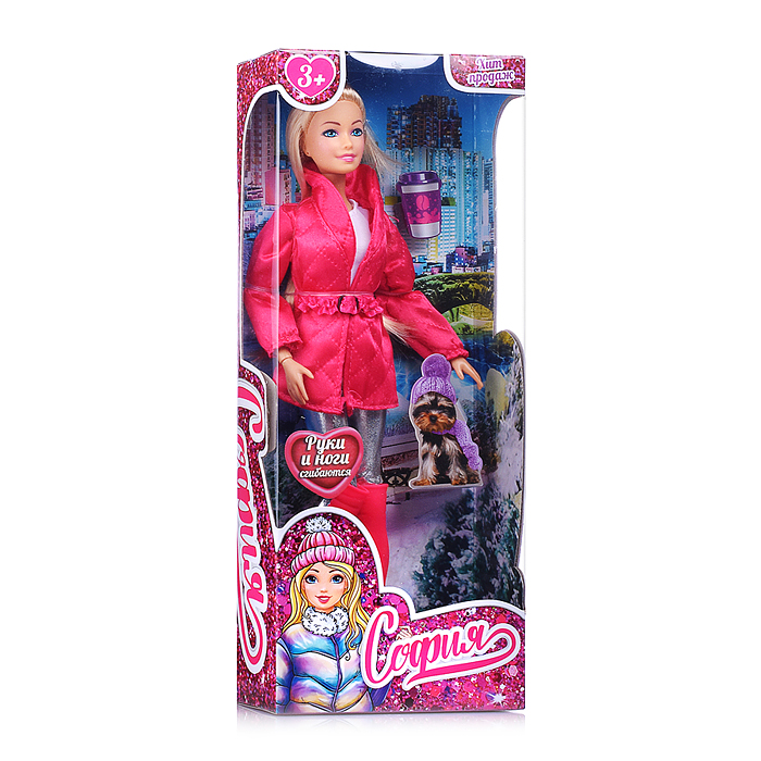 Кукла София 29см. (руки и ноги сгиб., акс,) в коробке