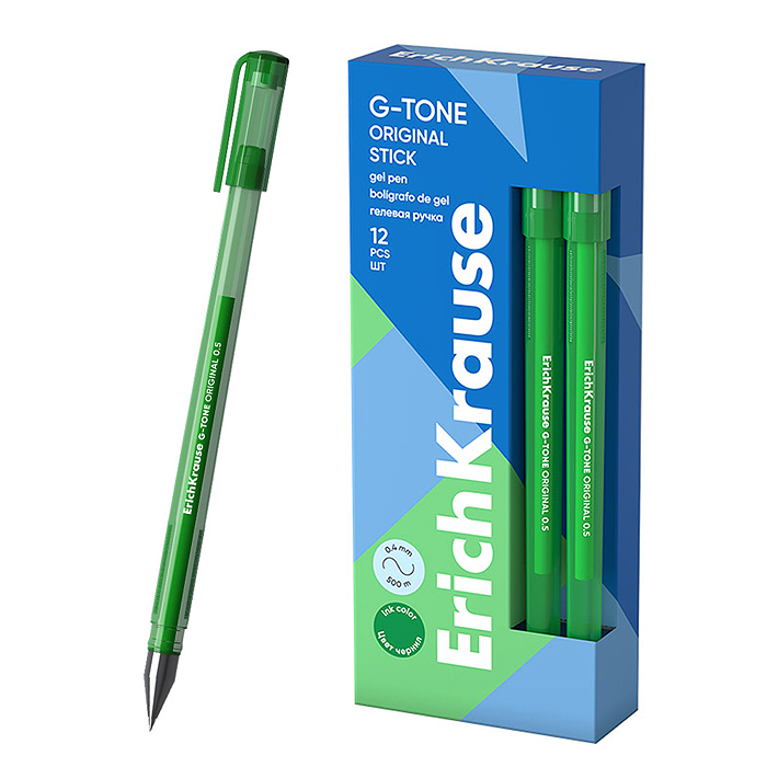 Ручка гелевая G-Tone Stick Original 0.5, цвет чернил зеленый 