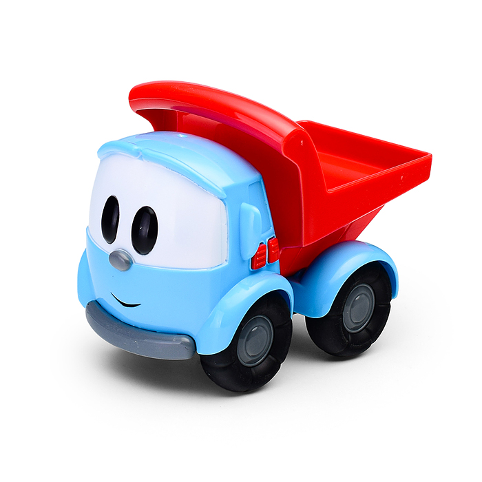 Машина пластик Грузовичок Лева 15 см, (свет-звук, песня про цифры) инерц., в коробке