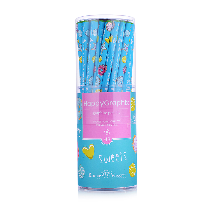 Карандаш чернографитный "HappyGraphix. Сладкое настроение.Пончики" НВ