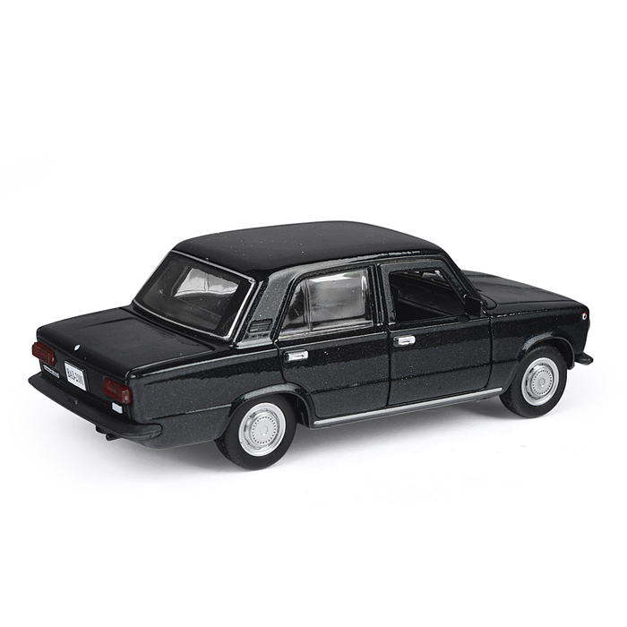 Машина металл ВАЗ-2101 12 см, (двери, багаж, черный) инерц, в коробке