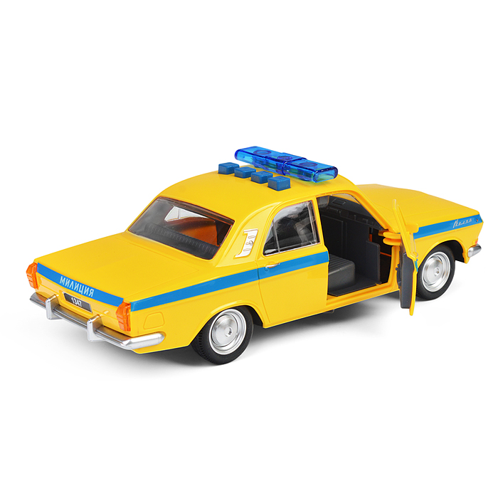 Фото к товару Машина пластик ГАЗ-2401 Милиция 23 см, (свет-звук, двер, 4 кноп, желт,) инерц, в коробке Машина пластик ГАЗ-2401 Милиция 23 см, (свет-звук, двер, 4 кноп, желт,) инерц, в коробке