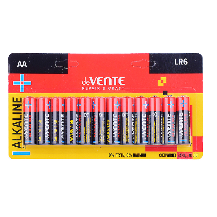 Батарейка "Repair & Craft" алкалиновая, AA, LR6, 1,5В, 12 шт в блистере Батарейка "Repair & Craft" алкалиновая, AA, LR6, 1,5В, 12 шт в блистере