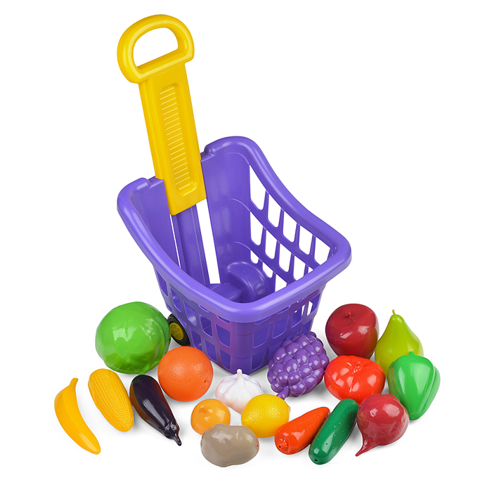 Корзина для супермаркета с фруктами и овощами 18 пр.