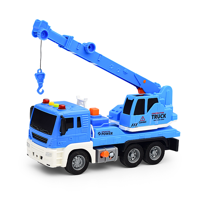 Машина JS105A "Кран" 1:16 (свет, звук) в коробке (цвет синий)