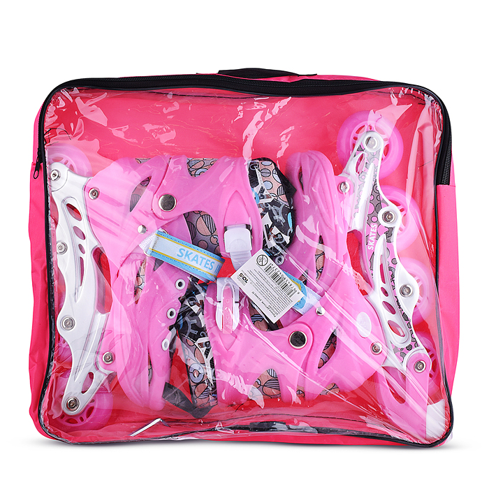 Ролики детские U011004Y (размер M) розовый, в сумке