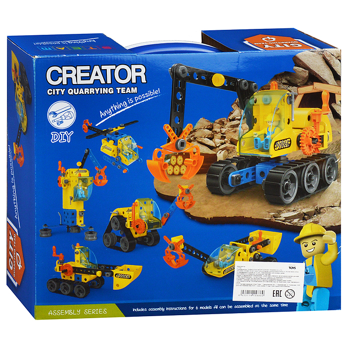 Конструктор J-7769 "Строительный транспорт " (117 дет.) в коробке