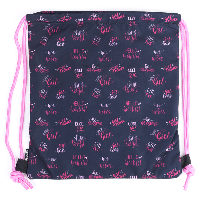 Сумка для сменной обуви "Too Cute Girls" 35x40 см, внешний карман на молнии, на толстой вер