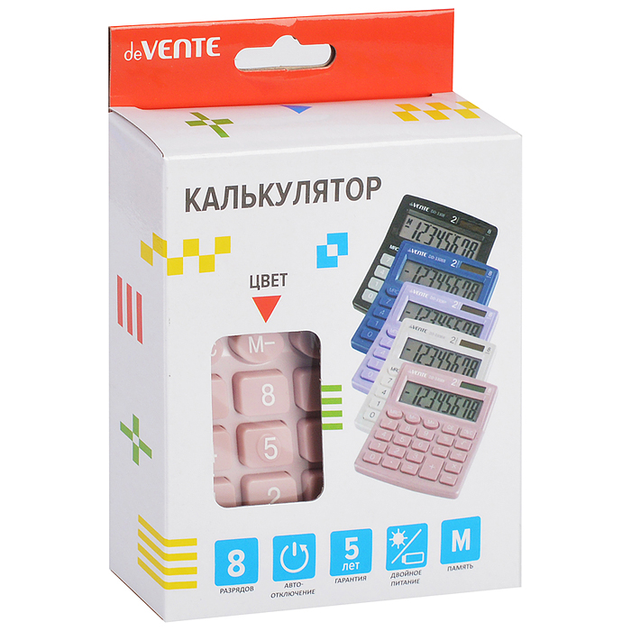 Калькулятор настольный, 105x127x21 мм, 8 разрядный