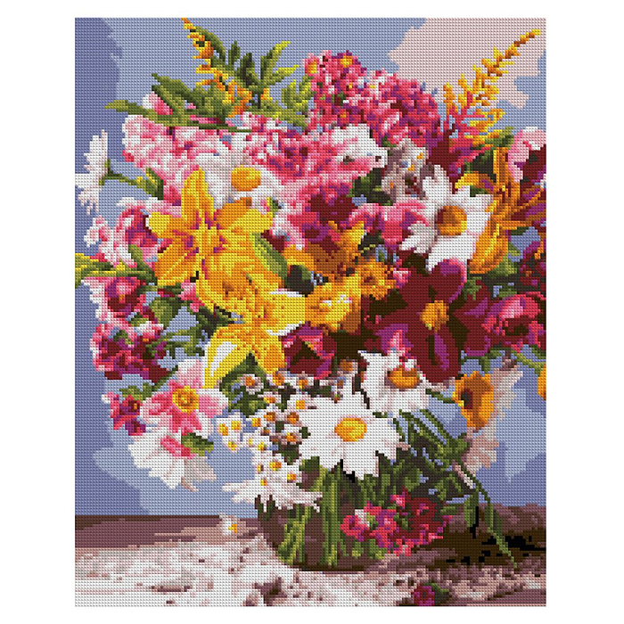 Фото к товару Алмазная мозаика 40*50 см (полное заполнение) "Летний букет" Алмазная мозаика 40*50 см (полное заполнение) "Летний букет"