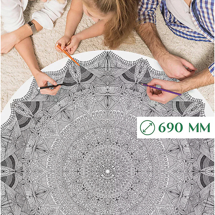 Напольная круглая раскраска. Мандала богатства и успеха Gatto Rosso